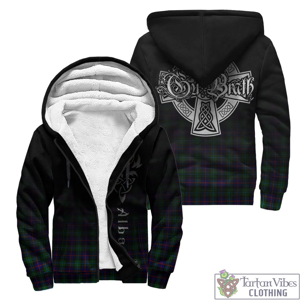 Tartan Vibes Clothing Campbell of Cawdor Modern Tartan Sherpa Hoodie Featuring Alba Gu Brath Family Crest Celtic Inspired