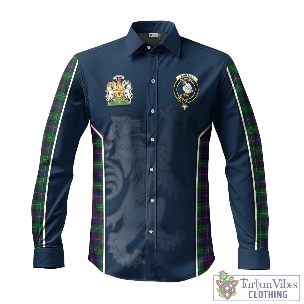 Tartan Vibes Clothing Campbell of Cawdor Modern Tartan Long Sleeve Button Up Shirt with Family Crest and Lion Rampant Vibes Sport Style