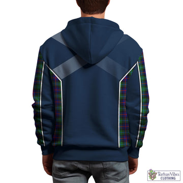 Campbell of Cawdor Modern Tartan Hoodie with Family Crest and Lion Rampant Vibes Sport Style