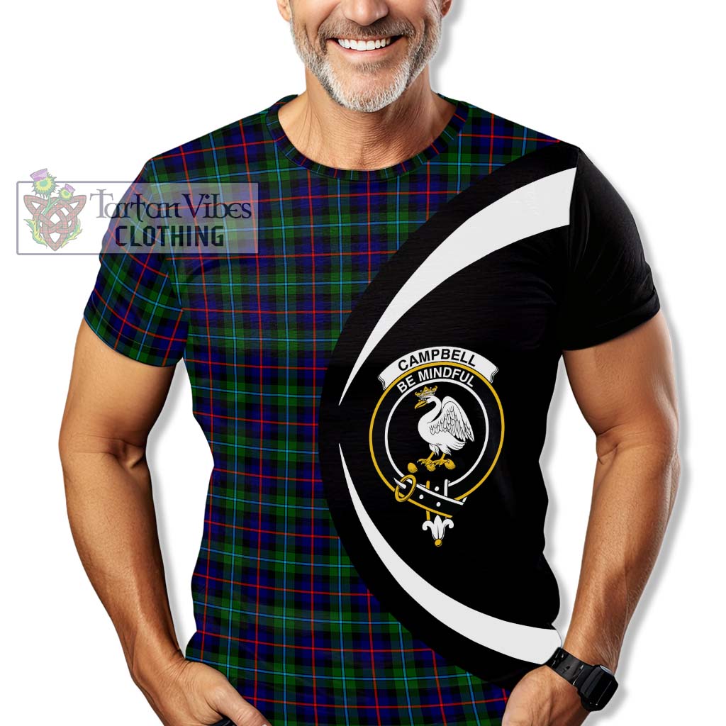 Tartan Vibes Clothing Campbell of Cawdor Modern Tartan T-Shirt with Family Crest Circle Style