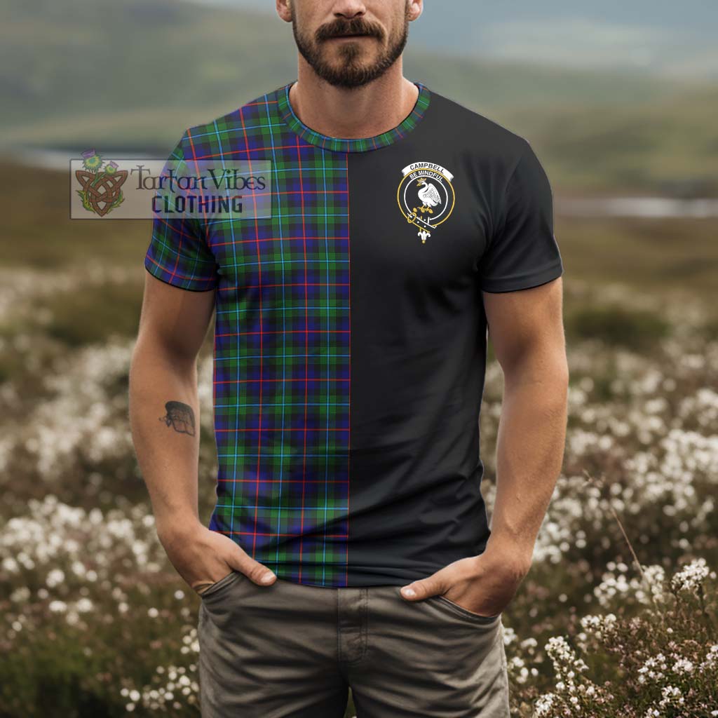 Tartan Vibes Clothing Campbell of Cawdor Modern Tartan T-Shirt with Family Crest and Half Of Me Style