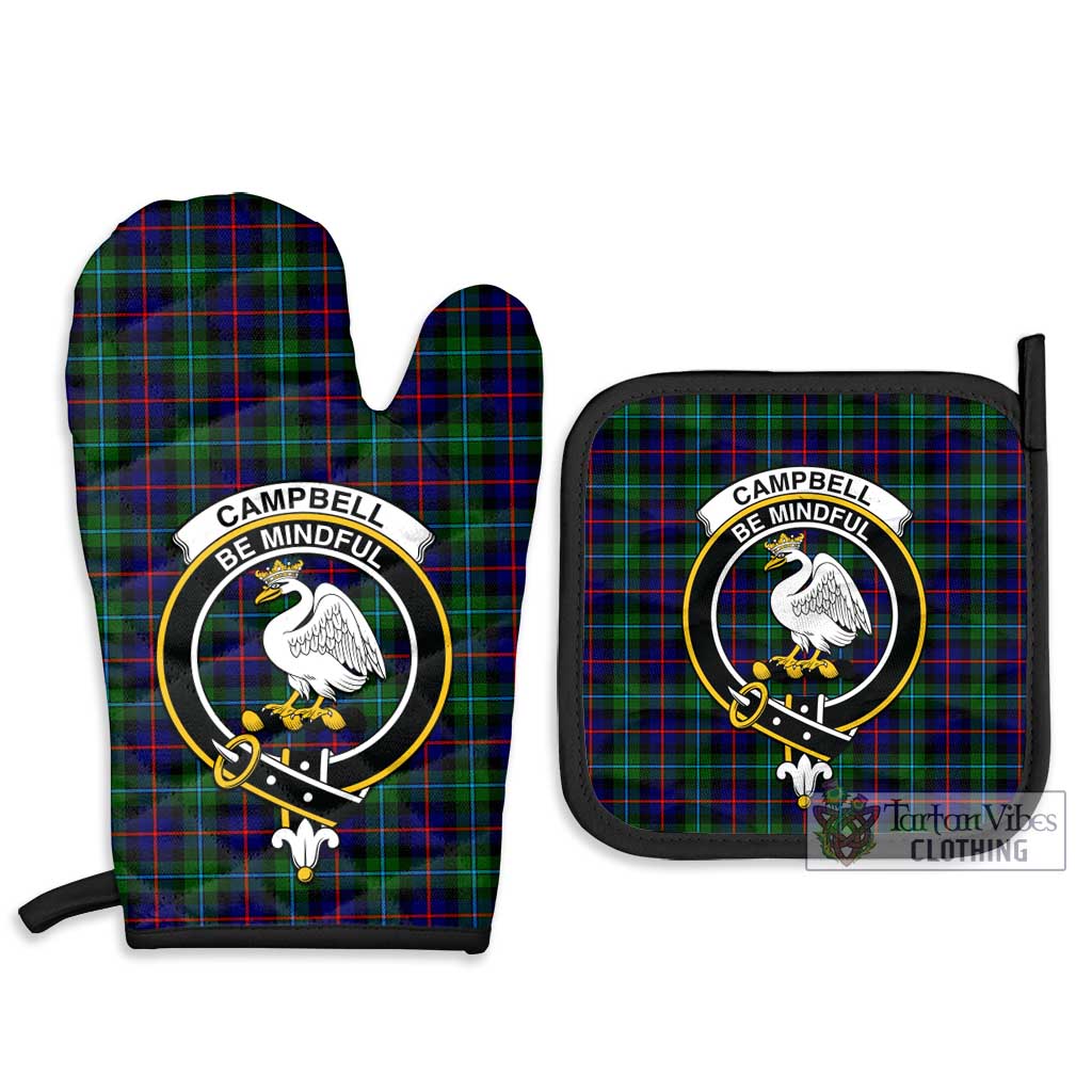 Tartan Vibes Clothing Campbell of Cawdor Modern Tartan Combo Oven Mitt & Pot-Holder with Family Crest