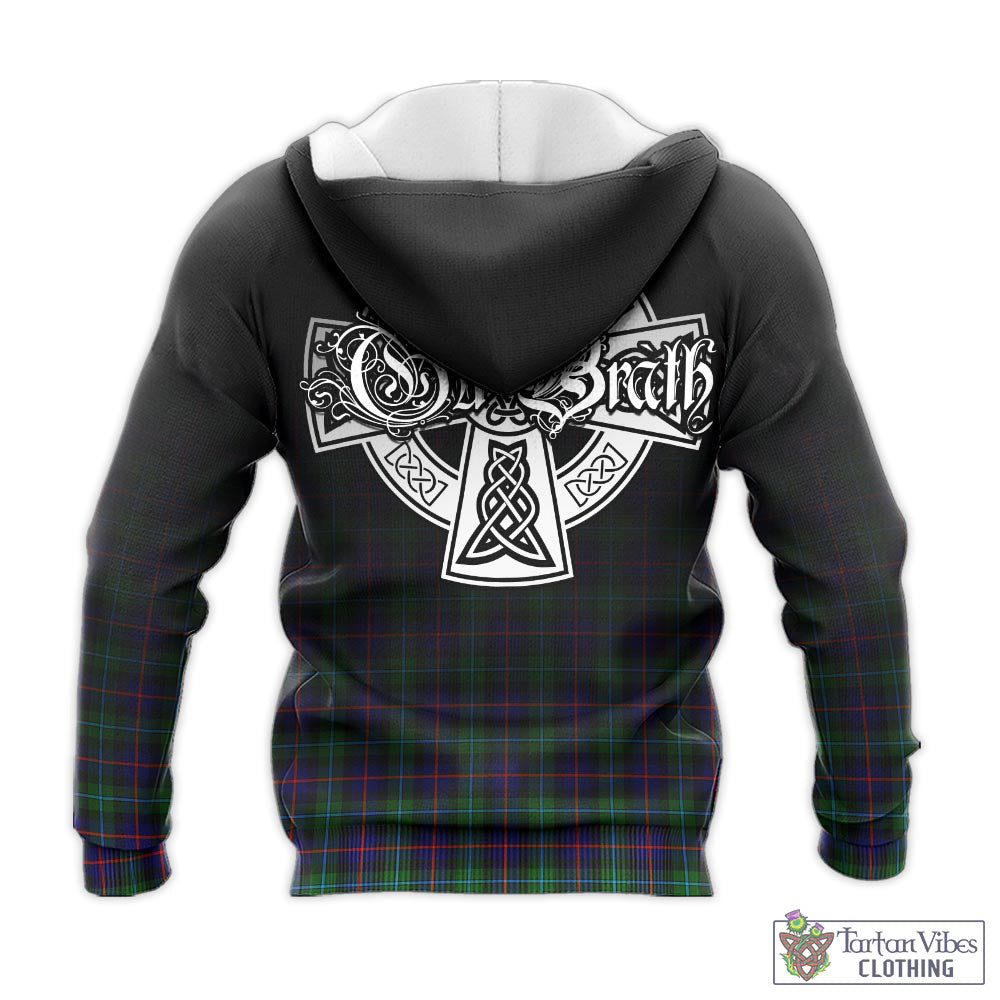 Tartan Vibes Clothing Campbell of Cawdor Modern Tartan Knitted Hoodie Featuring Alba Gu Brath Family Crest Celtic Inspired