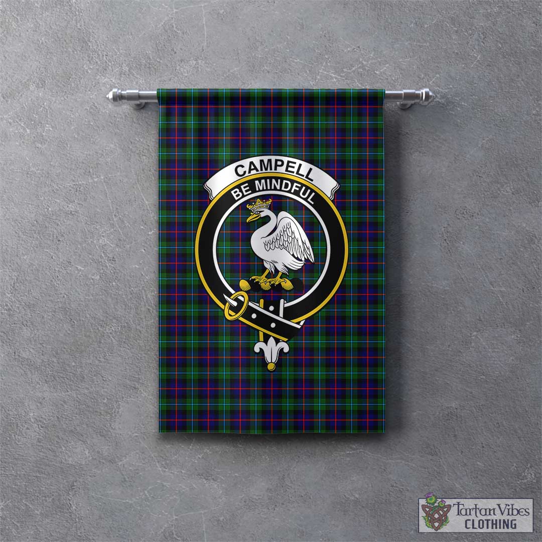 Tartan Vibes Clothing Campbell of Cawdor Modern Tartan Gonfalon, Tartan Banner with Family Crest