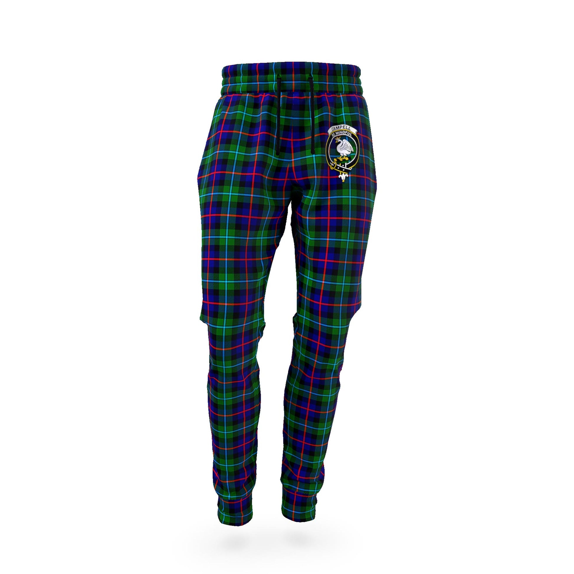 Campbell of Cawdor Modern Tartan Joggers Pants with Family Crest - Tartanvibesclothing