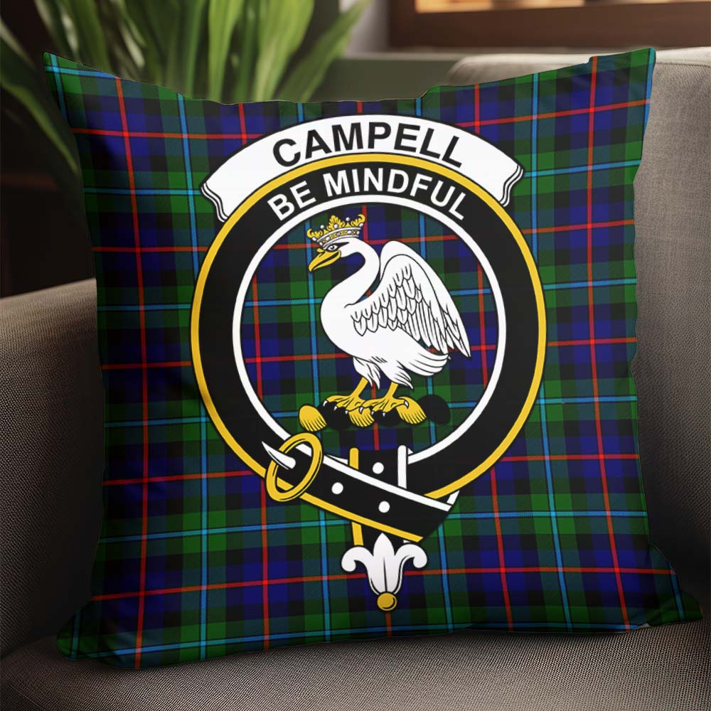 Campbell of Cawdor Modern Tartan Pillow Cover with Family Crest - Tartanvibesclothing