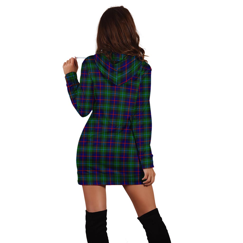 Campbell of Cawdor Modern Tartan Hoodie Dress with Family Crest - Tartanvibesclothing