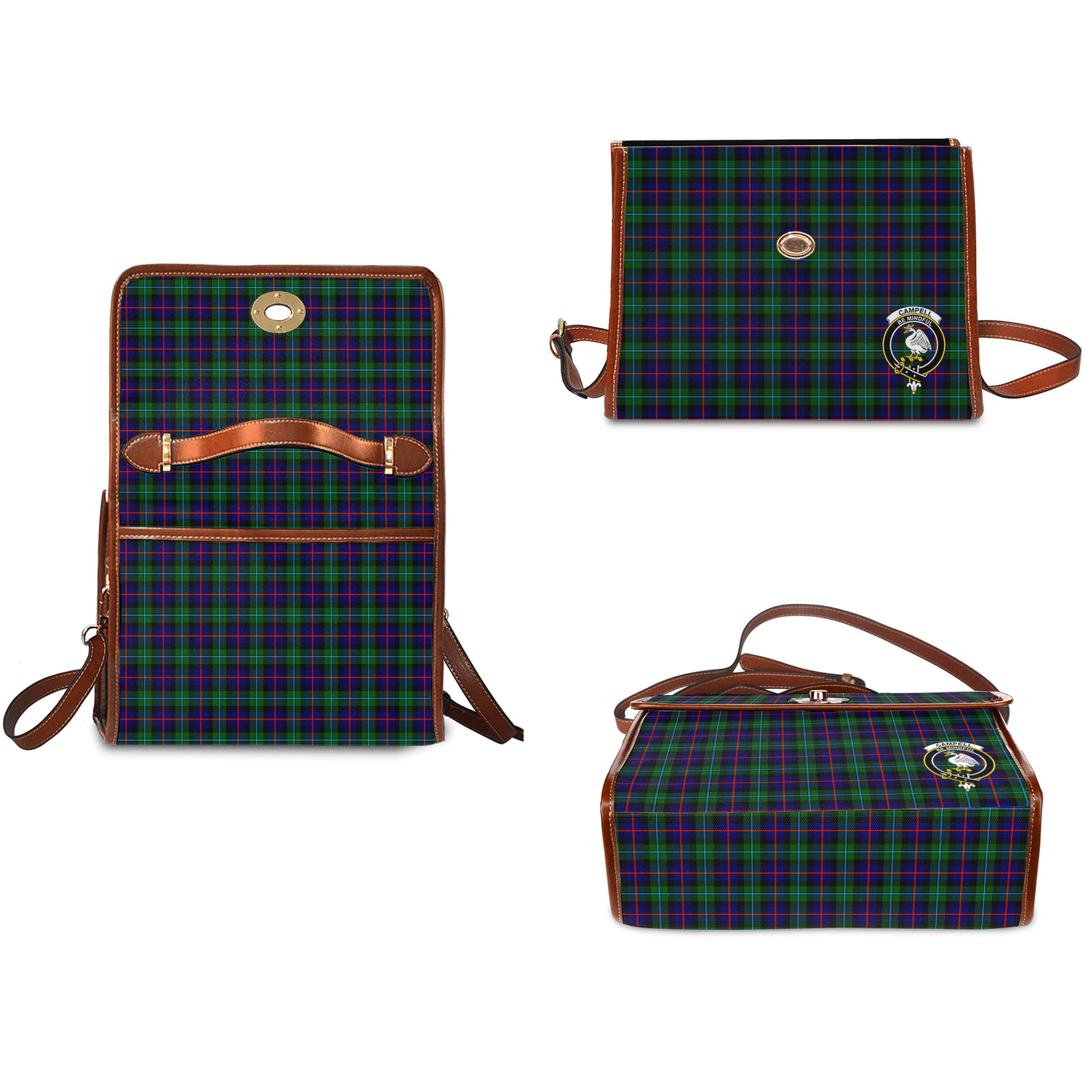 campbell-of-cawdor-modern-tartan-leather-strap-waterproof-canvas-bag-with-family-crest