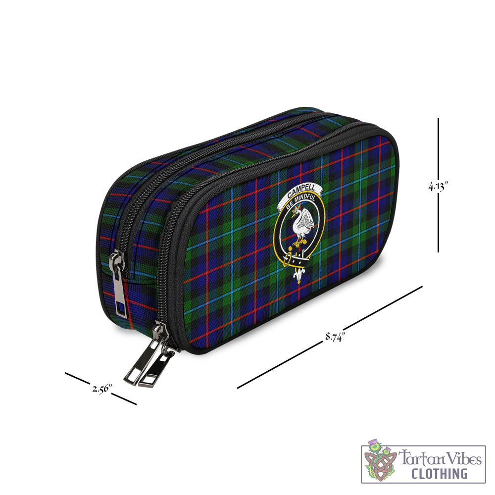 Tartan Vibes Clothing Campbell of Cawdor Modern Tartan Pen and Pencil Case with Family Crest