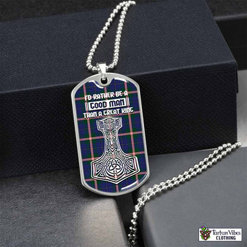 Canadian Centennial Canada Tartan Dog Tag Necklace Viking Mjolnir Style