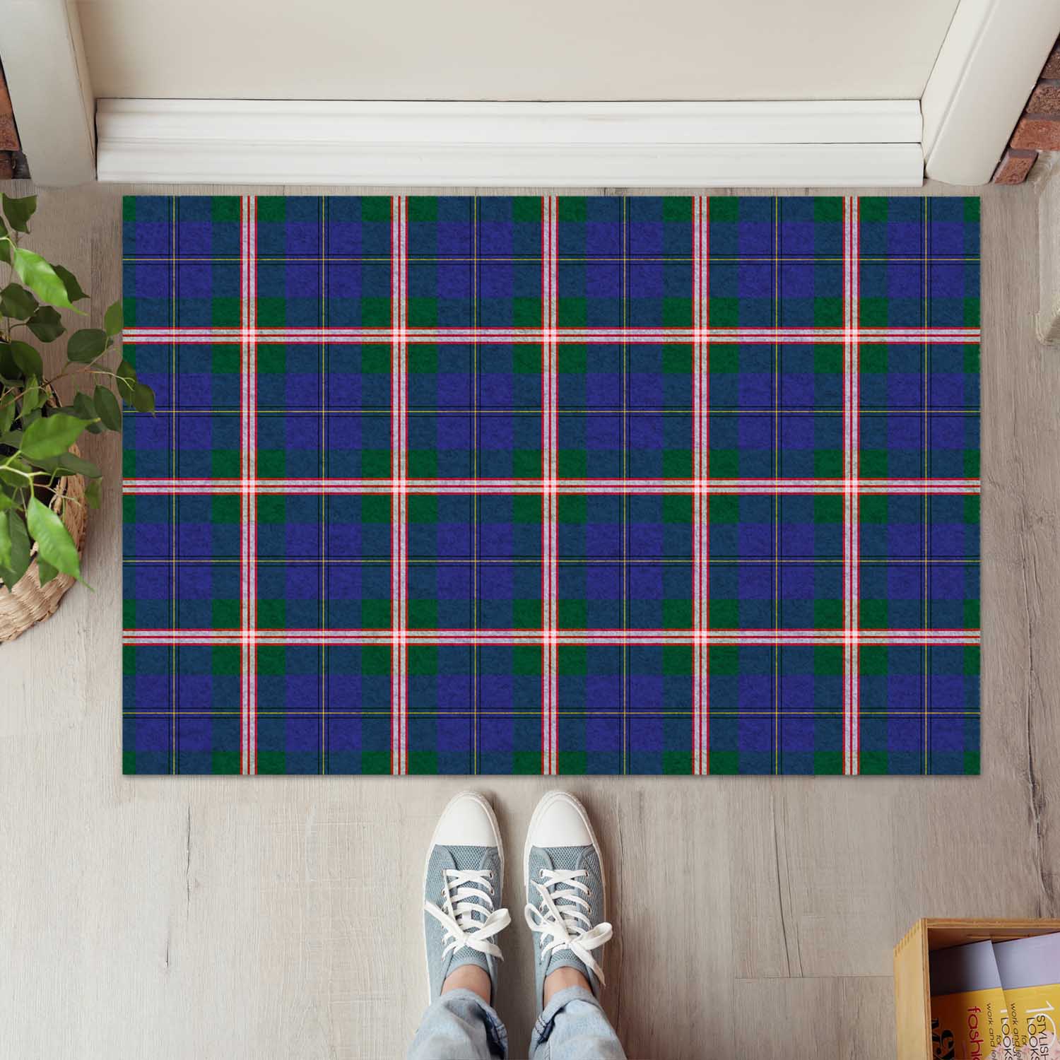 Canadian Centennial Canada Tartan Door Mat - Tartanvibesclothing