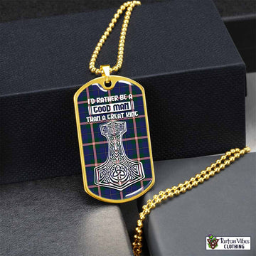 Canadian Centennial Canada Tartan Dog Tag Necklace Viking Mjolnir Style