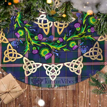 Canadian Centennial Canada Tartan Christmas Tree Skirt with Thistle Celtic Knot Style