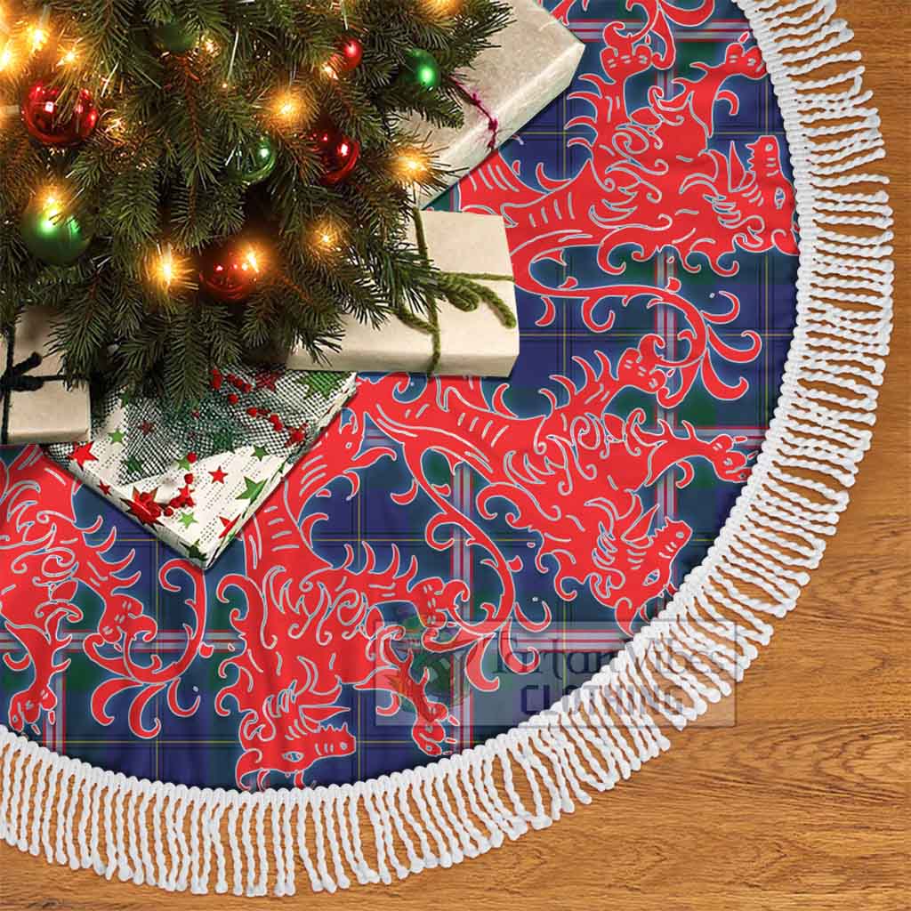 Tartan Vibes Clothing Canadian Centennial Canada Tartan Christmas Tree Skirt Lion Rampant Style