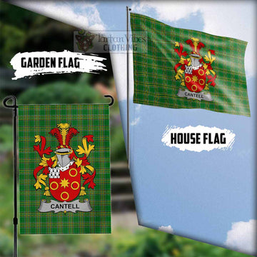 Cantell Irish Clan Tartan Flag with Coat of Arms