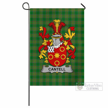 Cantell Irish Clan Tartan Flag with Coat of Arms