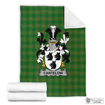 Cantelow Irish Clan Tartan Blanket with Coat of Arms X-Large 59 x 79 inches 150 x 200 cm - Tartan Vibes Clothing