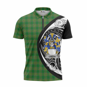 Canton Irish Clan Zipper Polo Shirt Celtic Circle Style Unisex - Tartan Vibes Clothing