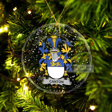 Canton Irish Clan Christmas Glass Ornament with Coat of Arms