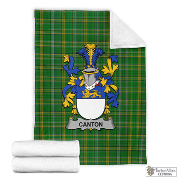 Canton Irish Clan Tartan Blanket with Coat of Arms X-Large 59 x 79 inches 150 x 200 cm - Tartan Vibes Clothing