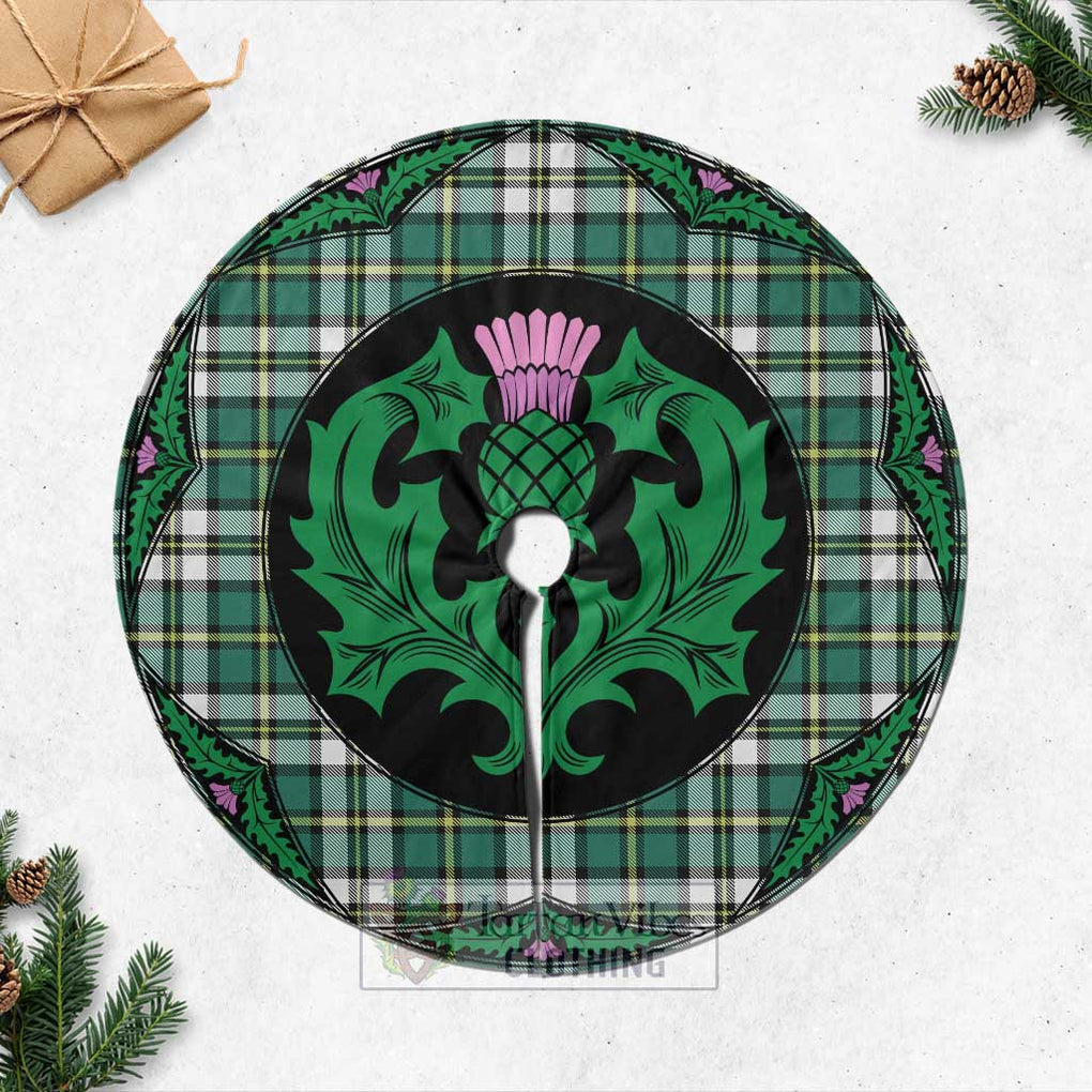 Tartan Vibes Clothing Cape Breton Island Canada Tartan Christmas Tree Skirt Scottish Thistle Style