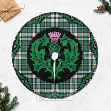 Cape Breton Island Canada Tartan Christmas Tree Skirt Scottish Thistle Style