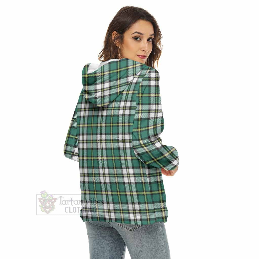 Tartan Vibes Clothing Cape Breton Island Canada Tartan Women's Borg  Half Zip Fleece Hoodie