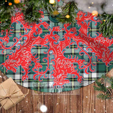 Cape Breton Island Canada Tartan Christmas Tree Skirt Lion Rampant Style