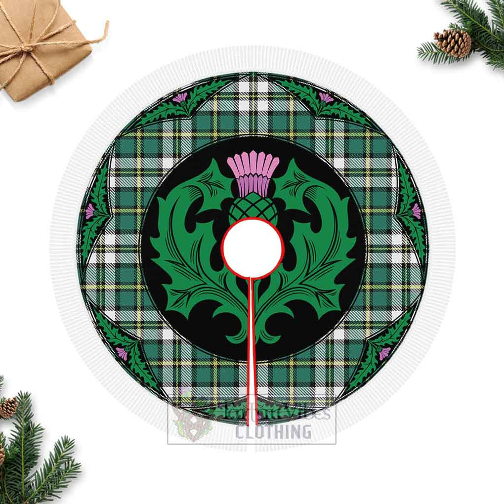 Tartan Vibes Clothing Cape Breton Island Canada Tartan Christmas Tree Skirt Scottish Thistle Style