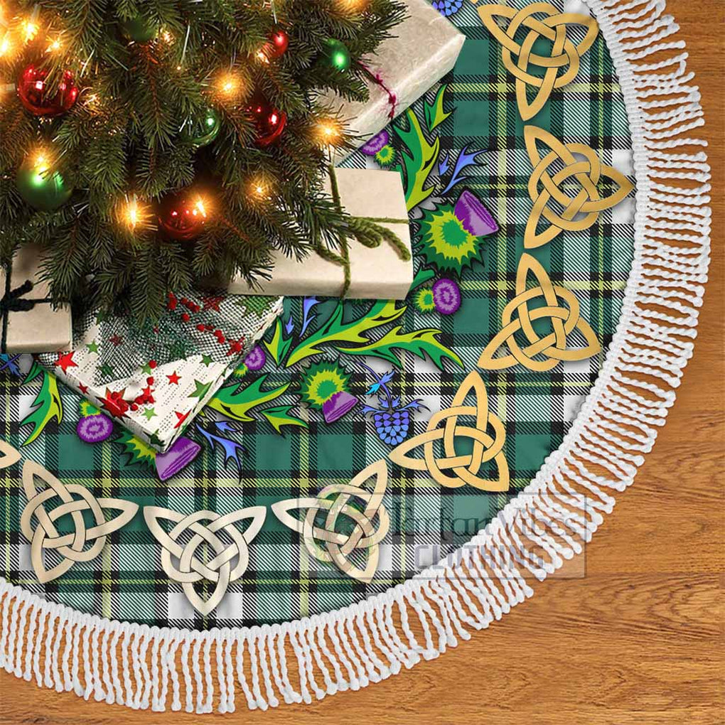 Cape Breton Island Canada Tartan Christmas Tree Skirt with Thistle Celtic Knot Style - Tartan Vibes Clothing