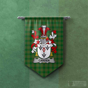 Carden Irish Clan Tartan Gonfalon, Tartan Banner with Coat of Arms Chevron - Tartan Vibes Clothing