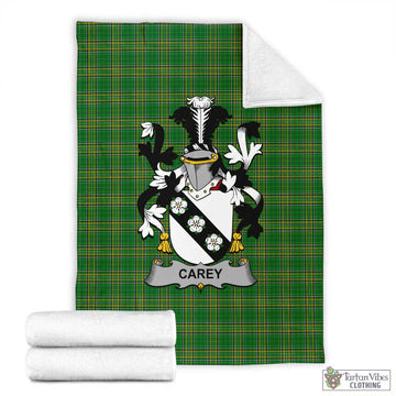 Carey Irish Clan Tartan Blanket with Coat of Arms X-Large 59 x 79 inches 150 x 200 cm - Tartan Vibes Clothing