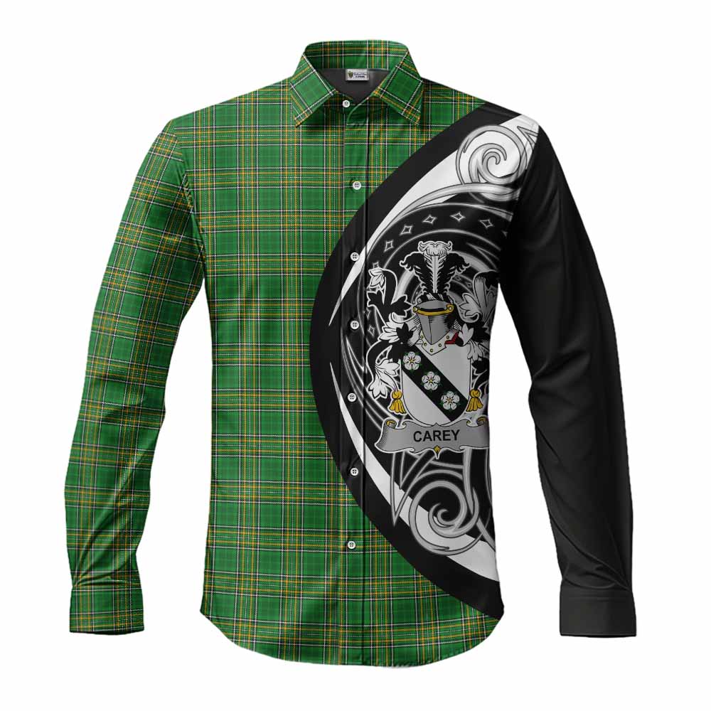 Carey Irish Clan Long Sleeve Button Shirt Celtic Circle Style Men's Shirt S - Tartan Vibes Clothing