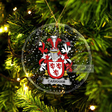 Carkham Irish Clan Christmas Glass Ornament with Coat of Arms