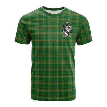 Carleton Irish Clan Tartan Cotton T-shirt with Coat of Arms