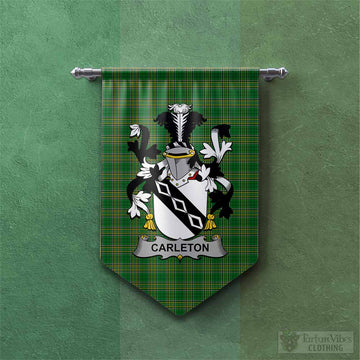 Carleton Irish Clan Tartan Gonfalon, Tartan Banner with Coat of Arms Chevron - Tartan Vibes Clothing