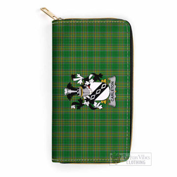 Carleton Irish Clan Tartan Women's Leather Wallet with Coat of Arms One Size 19.7*10.5*3.5 cm - Tartan Vibes Clothing