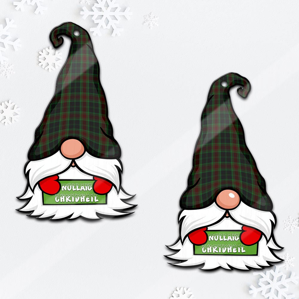 Carlow County Ireland Gnome Christmas Ornament with His Tartan Christmas Hat Mica Ornament - Tartanvibesclothing