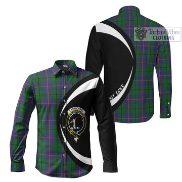 Carmichael Tartan Long Sleeve Button Up with Family Crest Circle Style