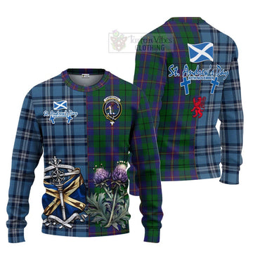 Carmichael Tartan Knitted Sweater Happy St. Andrew's Day Half Tartan Style