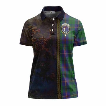 Carmichael Tartan Family Crest Women's Polo Shirt Alba Gu Brath Be Brave Lion Ancient Style Women - Tartan Vibes Clothing