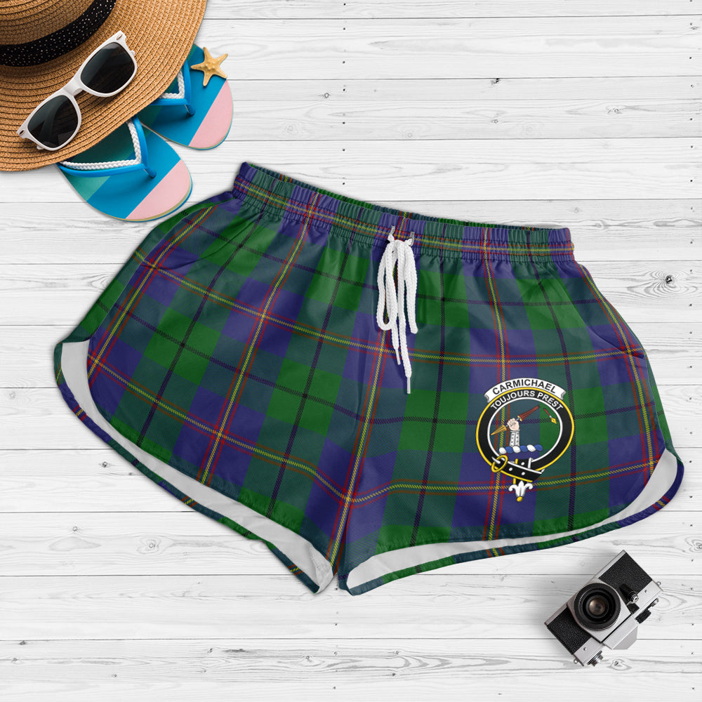 carmichael-tartan-womens-shorts-with-family-crest