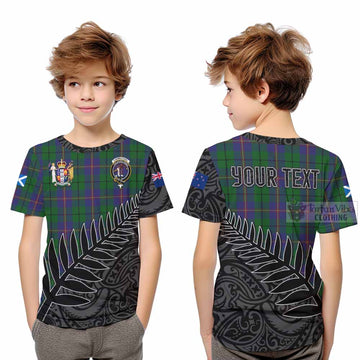 Carmichael Crest Tartan Kid T-Shirt with New Zealand Silver Fern Half Style