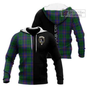 Carmichael Tartan Knitted Hoodie with Family Crest and Half Of Me Style Unisex Knitted Pullover Hoodie - Tartan Vibes Clothing