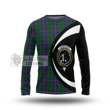 Carmichael Tartan Long Sleeve T-Shirt with Family Crest Circle Style