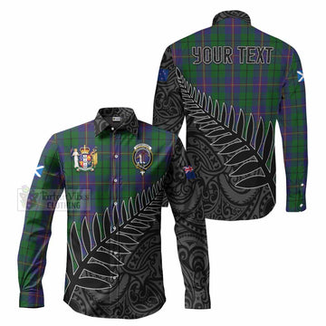 Carmichael Crest Tartan Long Sleeve Button Shirt with New Zealand Silver Fern Half Style