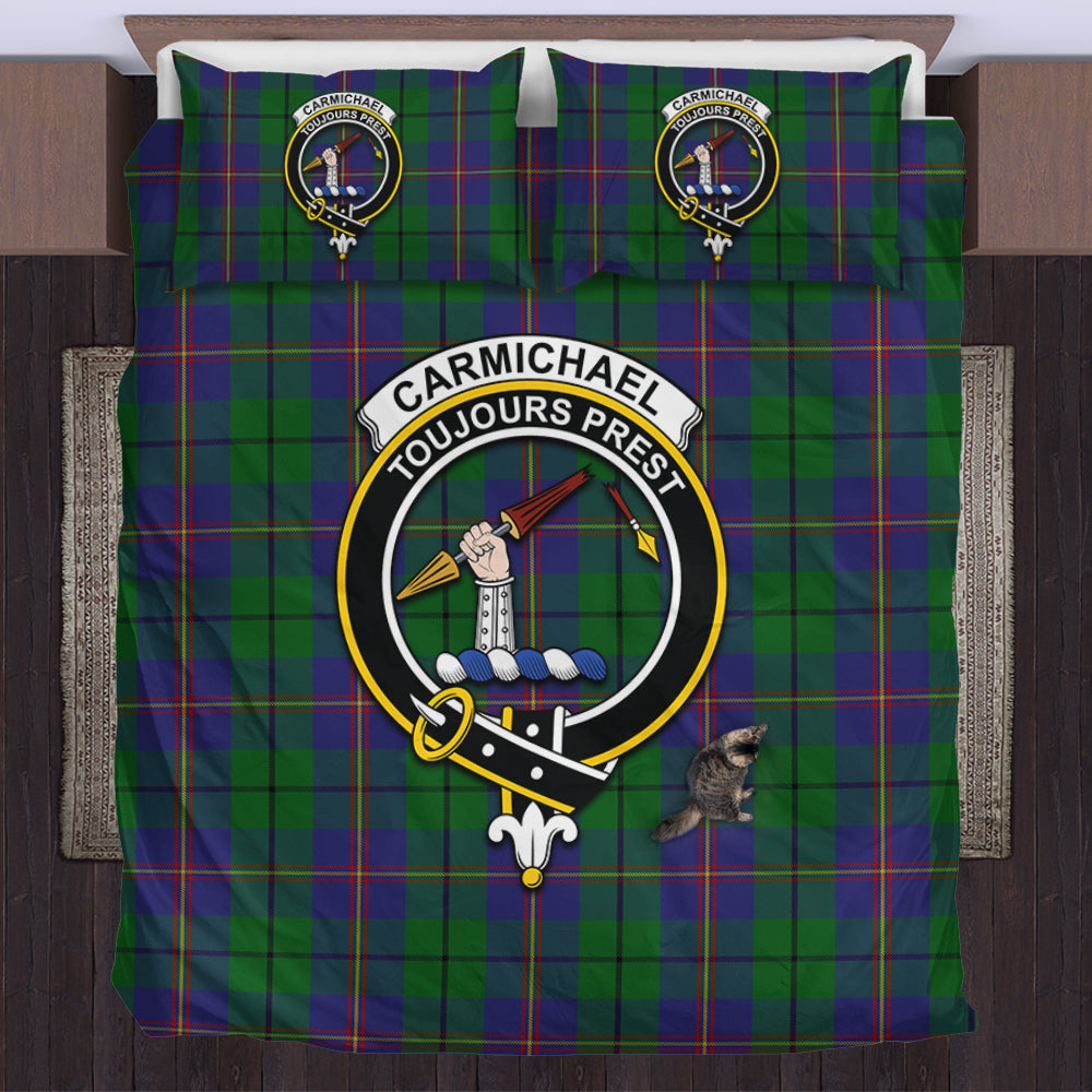 Carmichael Tartan Bedding Set with Family Crest US Bedding Set - Tartan Vibes Clothing