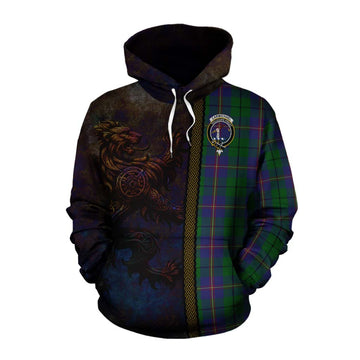 Carmichael Tartan Family Crest Cotton Hoodie Alba Gu Brath Be Brave Lion Ancient Style Pullover Hoodie XS - Tartan Vibes Clothing