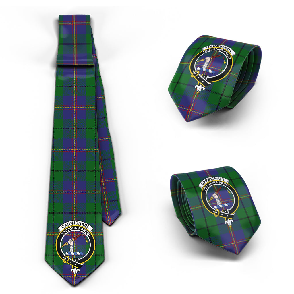 Carmichael Tartan Classic Necktie with Family Crest Necktie One Size - Tartan Vibes Clothing