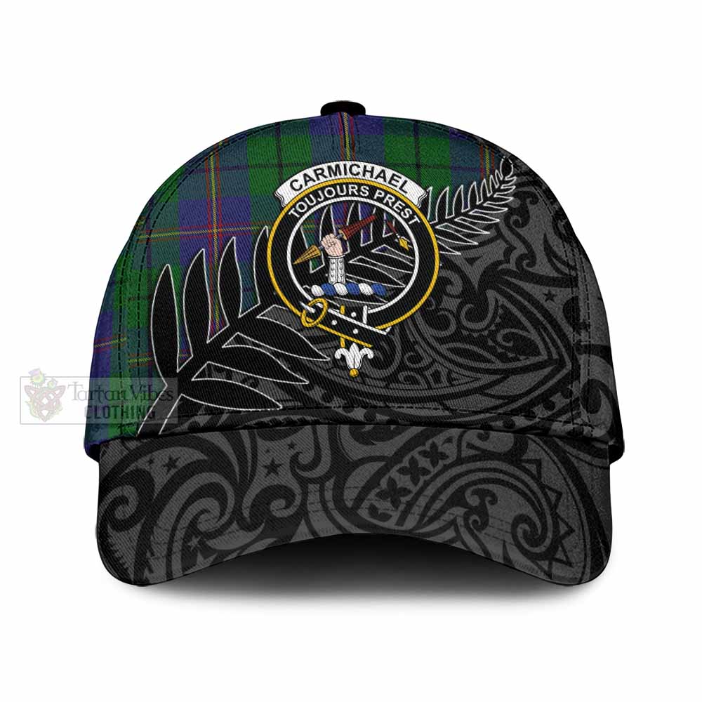 Tartan Vibes Clothing Carmichael Tartan Classic Cap with New Zealand Silver Fern Half Style